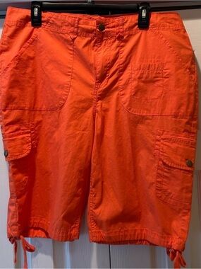 Caribbean Joe Bright Orange Women's Cargo Bermuda Shorts